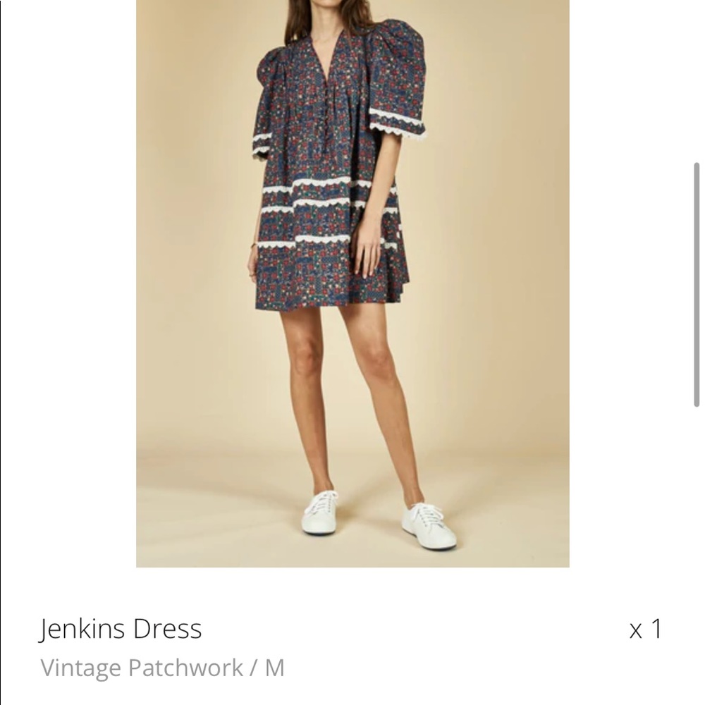 Hunter Bell Jenkins Dress - Vintage Patchwork Size L - Picture 6 of 11